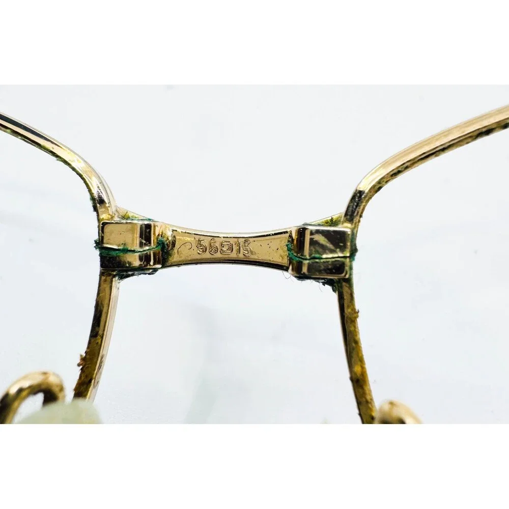Luxottica Mabel Eyeglasses Womens Gold Vintage Italy 56-15-130